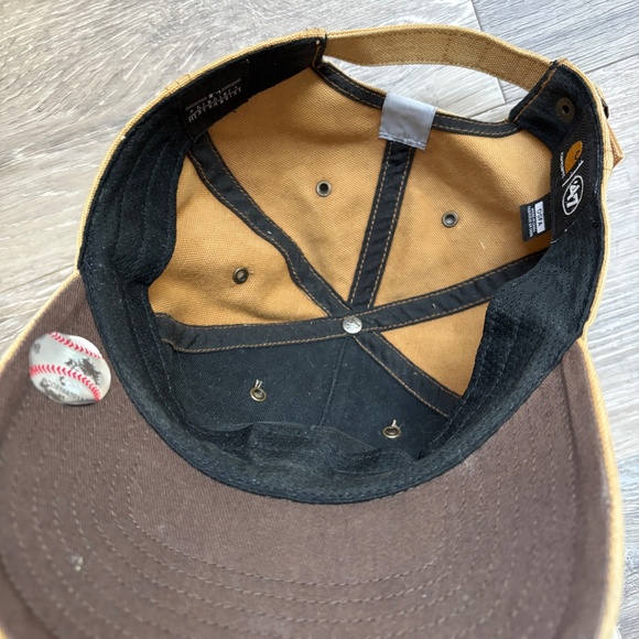 Carhartt x ’47 Brand Atlanta Braves Hat Tan Canvas Baseball Cap Adjustable OSFA - Picture 9 of 13